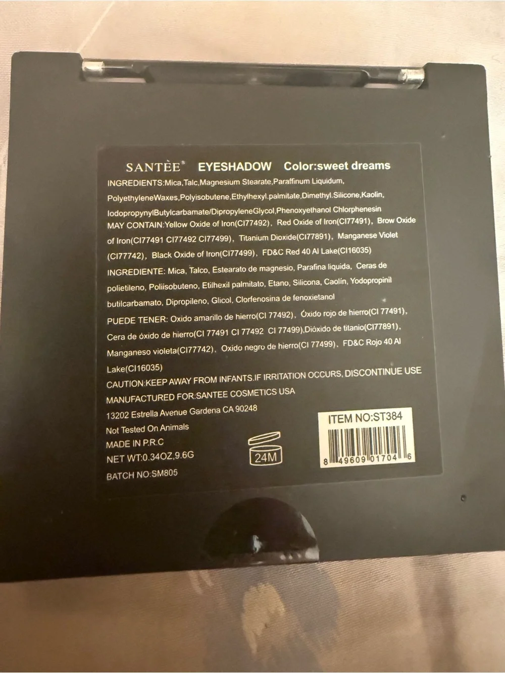 Santee 9 Palette Shimmer Eyeshadow Sweet Dreams Pressed Powder ST384 0.34 oz